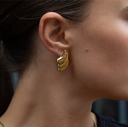 Gold Wing Statement Earrings