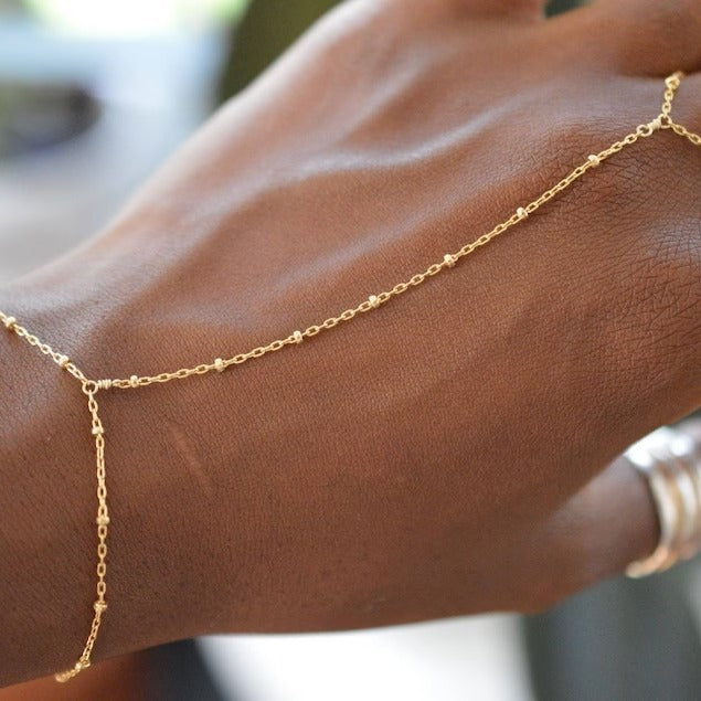 Gold-Tone Hand Harness Bracelet f