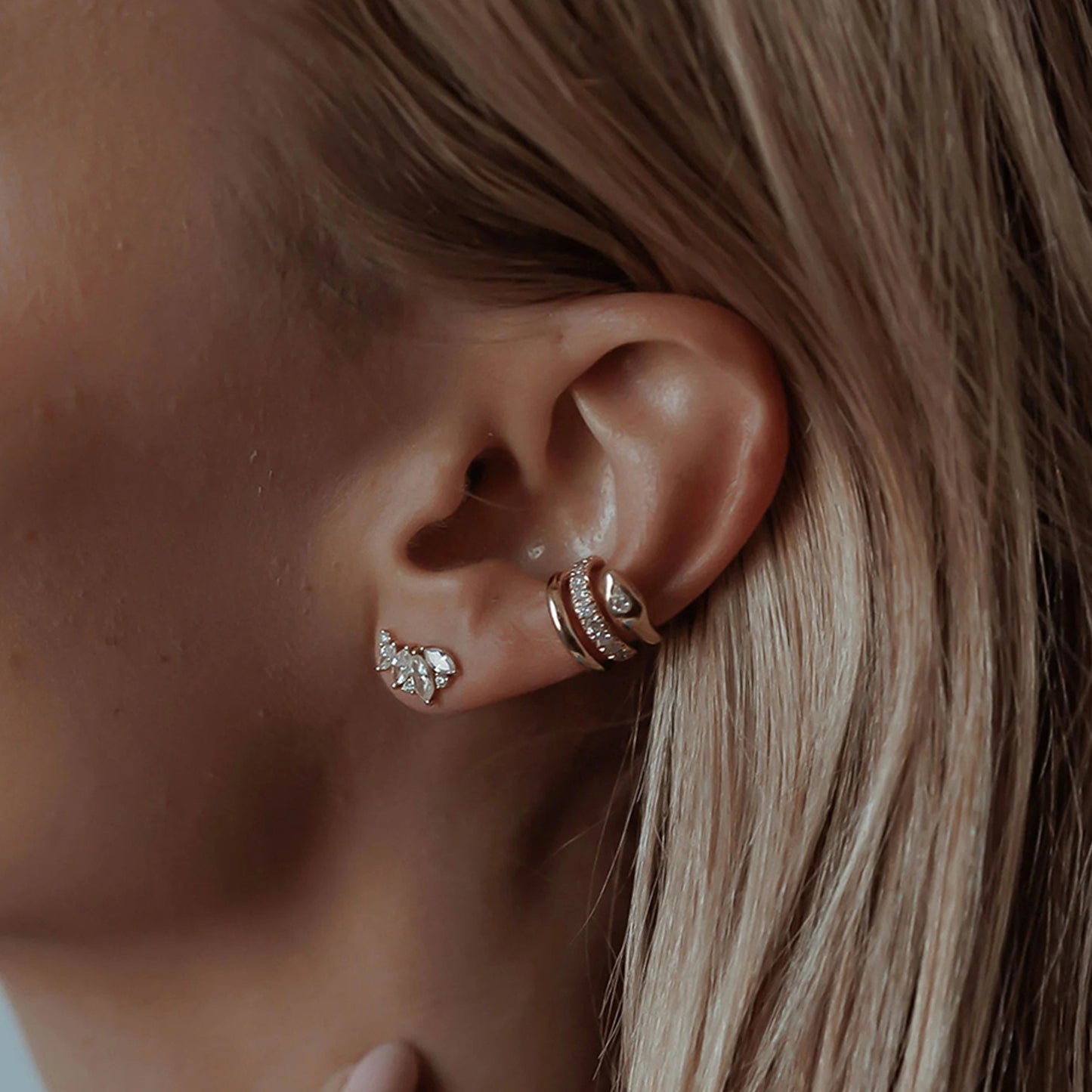 Serenya CZ Wrap Cuff Earrings