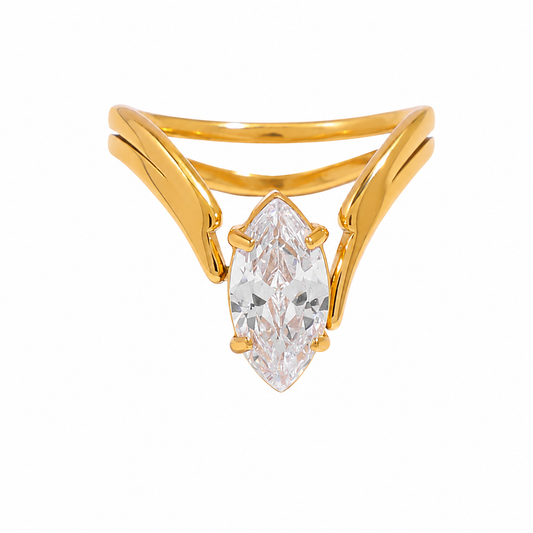 Gold Marquise Cut Ring
