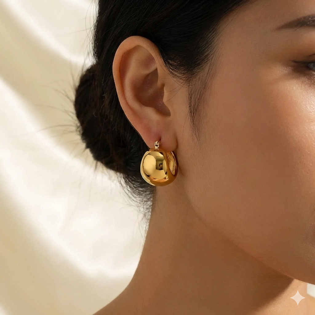 Ball Hoop Earrings
