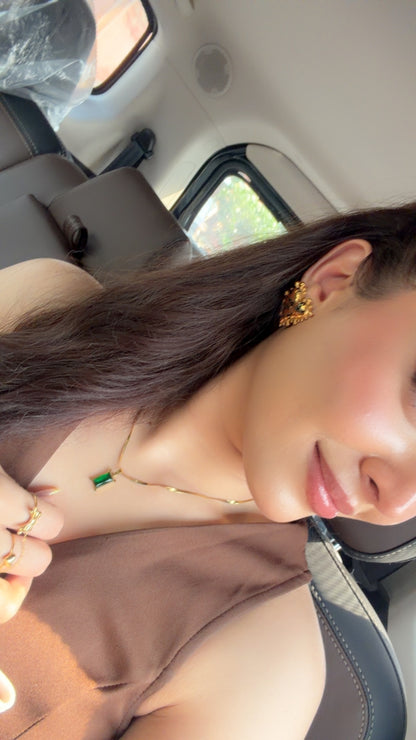 Leopard Heart Stud Earrings