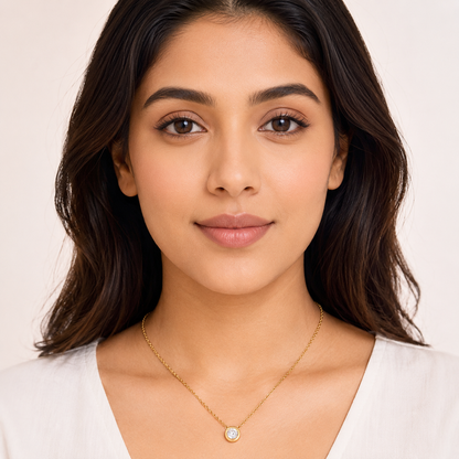 Gold-Tone Solitaire Pendant Necklace