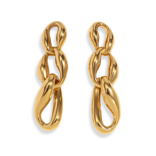 Elegant Gold-Plated Chain Link Drop Earrings